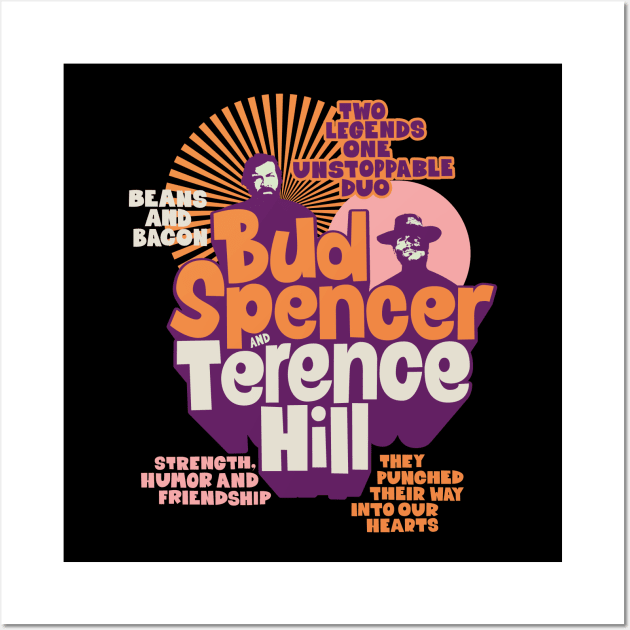 Nostalgic Tribute to Bud Spencer and Terence Hill - Iconic Duo Illustration Wall Art by Boogosh